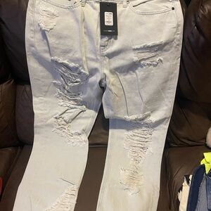 Distressed Light Blue Jeans